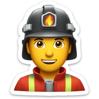Pompier qui éteint un feu sticker
