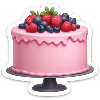 Pastel pink cake with berries  sticker