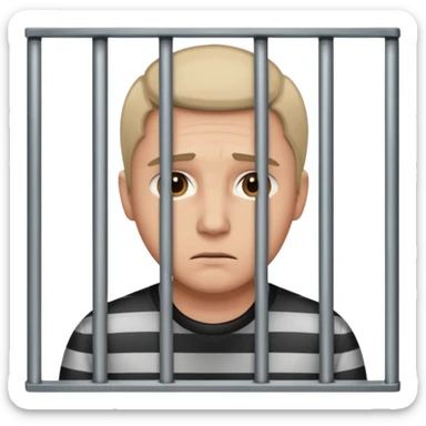 Jail emoji. A Person behind barrs sticker