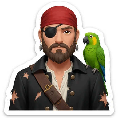 pirate and parrot sticker