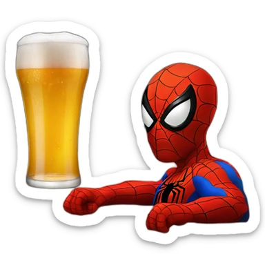 Spiderman cerveza sticker