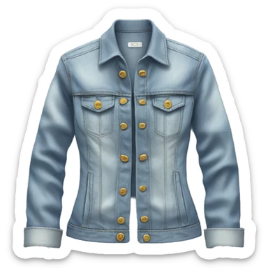 Hyper Realistic isolated open feminine light denim fashion jacket. sticker