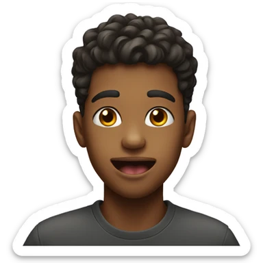 Boy with his tongue out  sticker