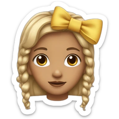 A girl with bows in her hair sticker
