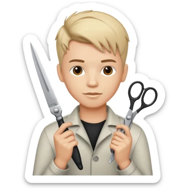 A beautiful boy salon Hairstylist sticker