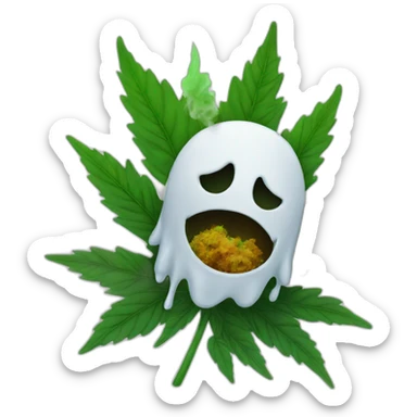 A ghost smoking marijuana sticker