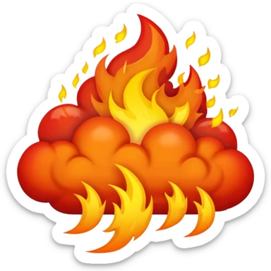fire hitted by thunderstorm  sticker