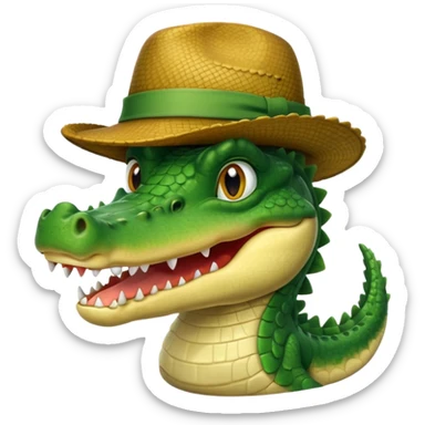 crocodile in hats sticker