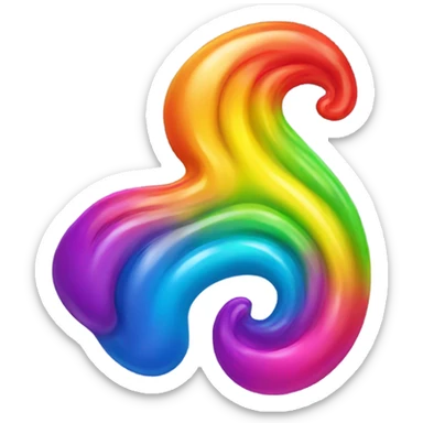 A rainbow yeti poop swirl emoji sticker