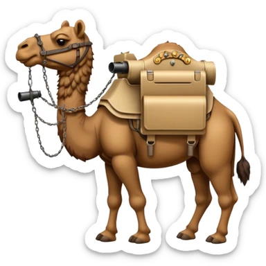 Angry Camel, he has machine gun attached to his back sticker