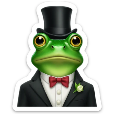 Frog in a tux  sticker