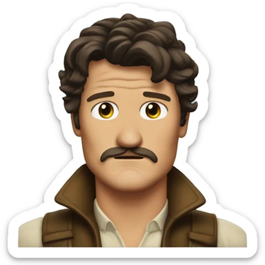 pedro pascal with a bow on his head sticker