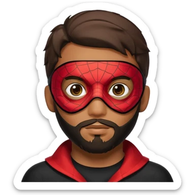 Miles Morales with beard, and eye mask sticker