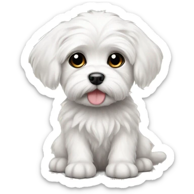 Cute Maltese puppy with dark eyes sticker