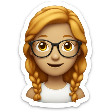 light ginger girl with glasses smiling sticker