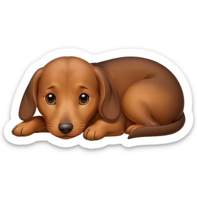 Mini dachshund sleeping  sticker