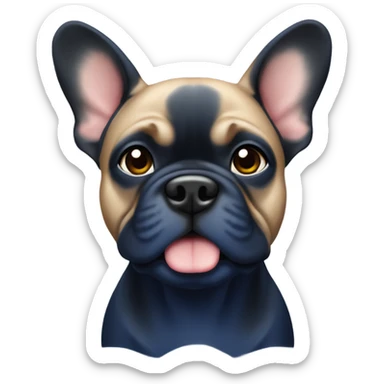 little French bull dog navy blue mixed with black with ears up sticker
