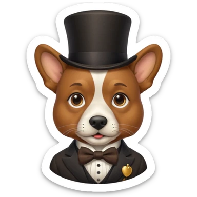 dog gentleman sticker
