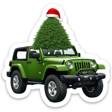 Christmas tree on top of jeep sticker