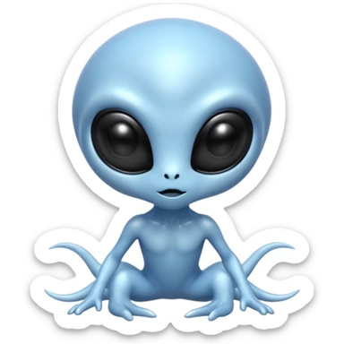 Cute transparent alien creature innet sticker
