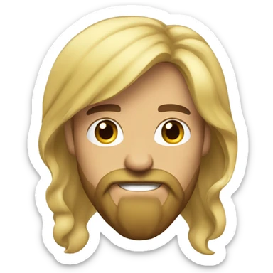 Hombre moreno con barba y chica rubia con pelo ondulado sticker