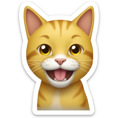 Un gato amarillo enojado , agitando las garras  sticker