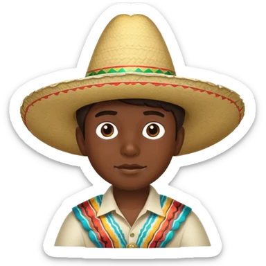Mexico boy in sombrero sticker