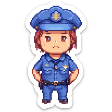 police officer shrugging his shoulders sticker