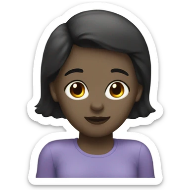 White girl dark hair kissing bald black man sticker