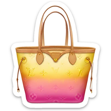 louis vuitton pink and yellow ombré tote sticker