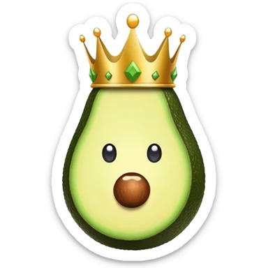 Avocado with a crown sticker