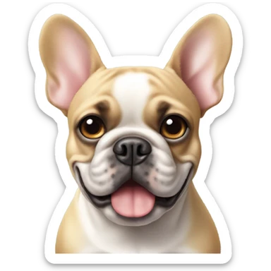  French bulldog with one ear down sticker