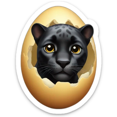 black panther animal in egg sticker