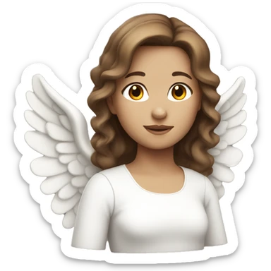 Girl Angel with brown hair and white skin sticker