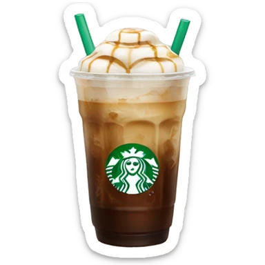 Starbuck ice coffee with ice cubes sticker