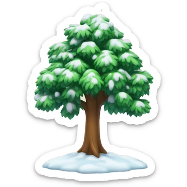 tree with snow falling  sticker