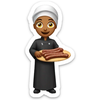 engineer in dubai wearing an abaya cooking sausages at the bbq sticker