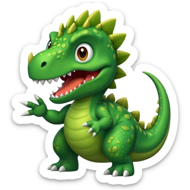 Dino flipping off sticker