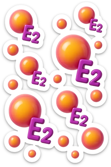 EMOJI STILE IPHONE 3D DI particelle di ormoni estrogeni che fluttuano in aria sticker