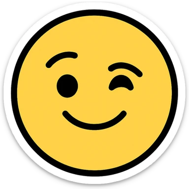 face emoji with one joined eyelash sticker