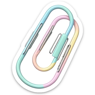 pastel paper clip sticker