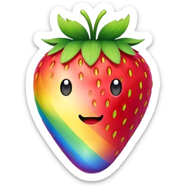 A rainbow strawberry sticker