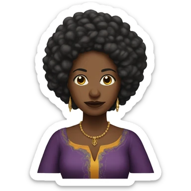 Angela Arzu, piel afroamericana, disfrazada de bruja sticker