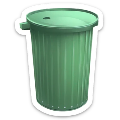 light Green Metal Trash Can sticker