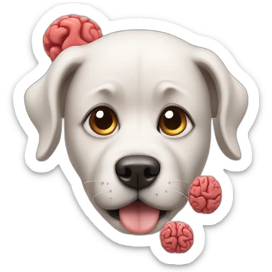 A DOG WHIT TWO BRAINS sticker