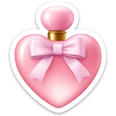 Pastel Pink heart shaped perfume with bow sticker