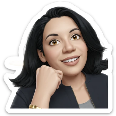 smiling girl with black hair sticker