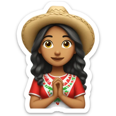 Mexican girl making a heart with her hands sticker