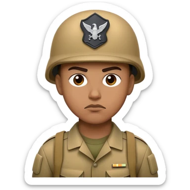 modern soldier is serious and photorealistic sticker