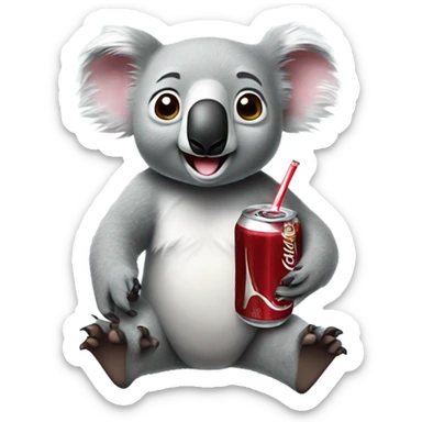 Koala with Dr. pepper soda sticker